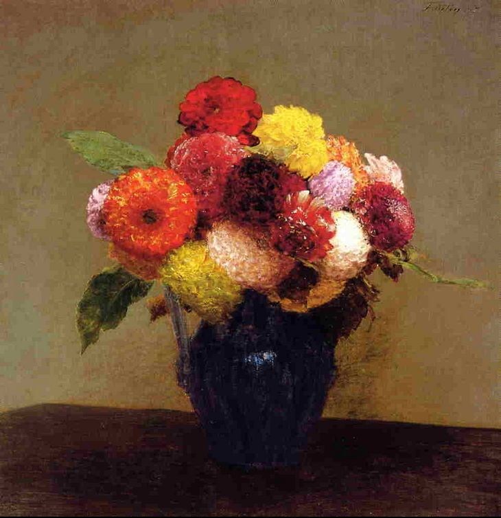 Henri Fantin-Latour Vase of Dahlias
